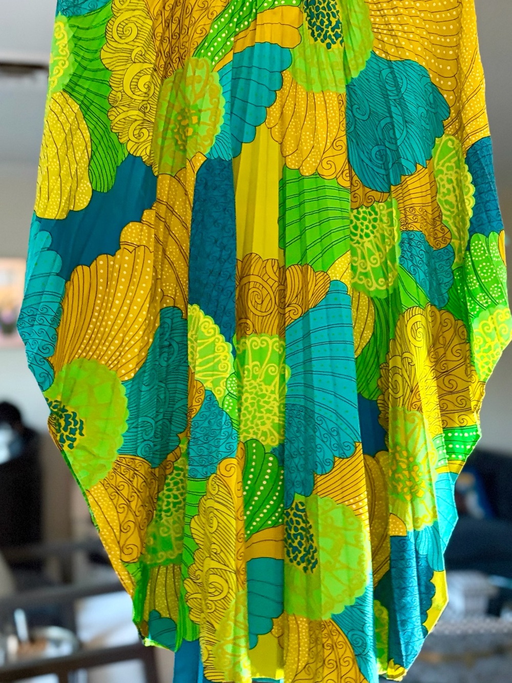 Vibrant Green & Teal Print Women's Tunic OS Liberty House Hawaii